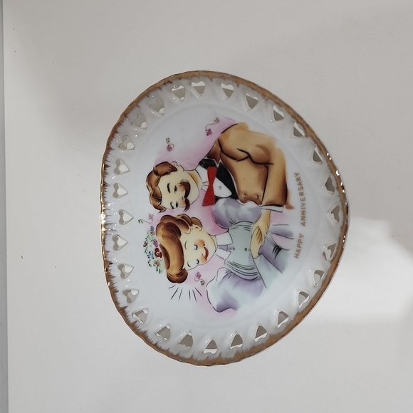 Vintage  Norcrest Japan  Happy  Anniversary  decorative wall plate - Picture 14 of 14